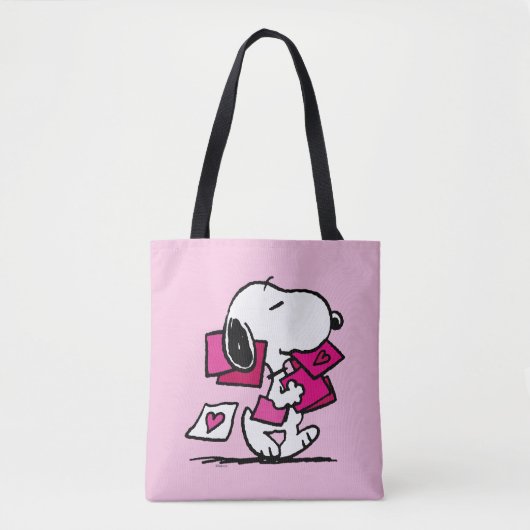 pinda's | VALENTIJNSDAG | Snoopie met Valentijnse  Tote Bag (Voorkant)