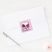 pinda's | VALENTIJNSDAG | Snoopie met Valentijnse  Vierkante Sticker (Envelop)