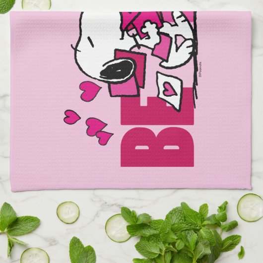 pinda's | VALENTIJNSDAG | Snoopy be Mine Theedoek (Gevouwen)