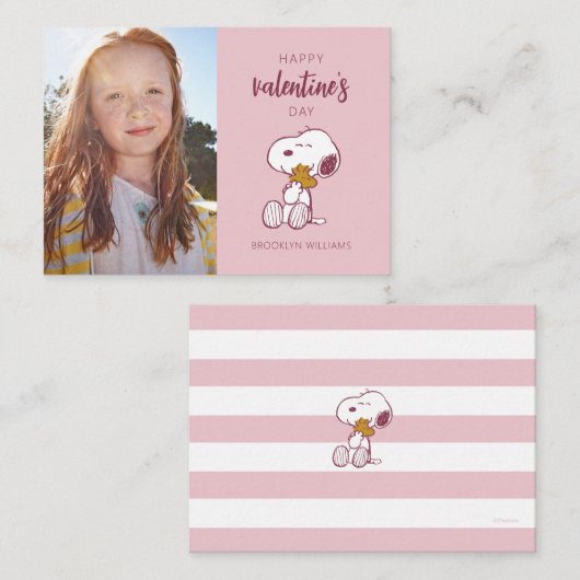 Pinda's | Valentijnsdag | Snoopy Hart Knuffel Notitiekaartje (Voorkant / Achterkant)