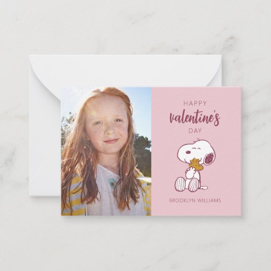Pinda's | Valentijnsdag | Snoopy Hart Knuffel Notitiekaartje (Voorkant)