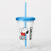 pinda's | VALENTIJNSDAG | Snoopy Heart Hug Acryl Drinkbeker (Voorkant)