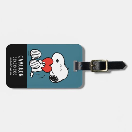 pinda's | VALENTIJNSDAG | Snoopy Heart Hug Bagagelabel (Voorkant horizontaal)