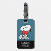 pinda's | VALENTIJNSDAG | Snoopy Heart Hug Bagagelabel (Achterkant verticaal)