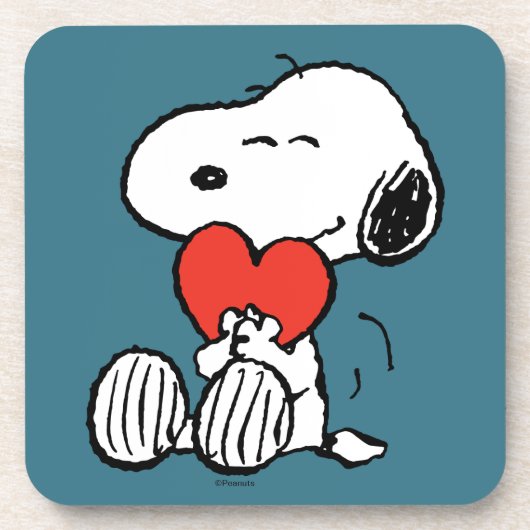 pinda's | VALENTIJNSDAG | Snoopy Heart Hug Bier Onderzetter (Voorkant)
