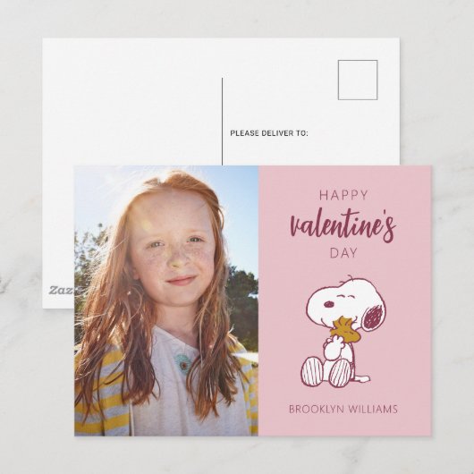 pinda's | VALENTIJNSDAG | Snoopy Heart Hug Briefkaart (Voorkant / Achterkant)