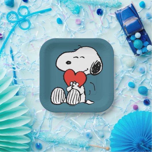 pinda's | VALENTIJNSDAG | Snoopy Heart Hug Papieren Bordje (Feest)
