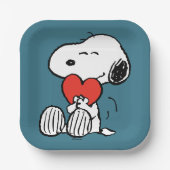 pinda's | VALENTIJNSDAG | Snoopy Heart Hug Papieren Bordje (Voorkant)