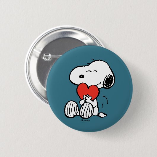 pinda's | VALENTIJNSDAG | Snoopy Heart Hug Ronde Button 5,7 Cm (Voorkant /achterkant)