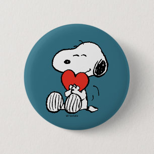 pinda's VALENTIJNSDAG Snoopy Heart Hug Ronde Button 5,7 Cm
