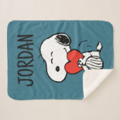 pinda's | VALENTIJNSDAG | Snoopy Heart Hug Sherpa Deken (Voorkant (horizontaal))