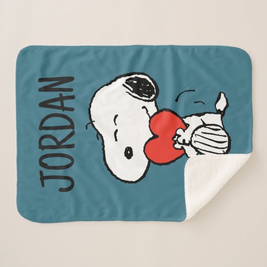 pinda's | VALENTIJNSDAG | Snoopy Heart Hug Sherpa Deken (Voorkant (horizontaal))