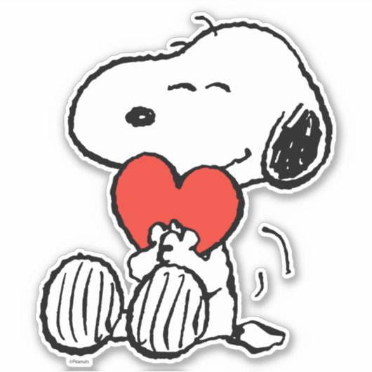pinda's | VALENTIJNSDAG | Snoopy Heart Hug Sticker (Voorkant)