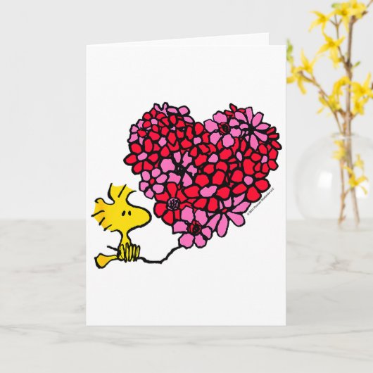 Pinda's - Valentijnskaarten - Bloemhart  Kaart (Gele Bloem)