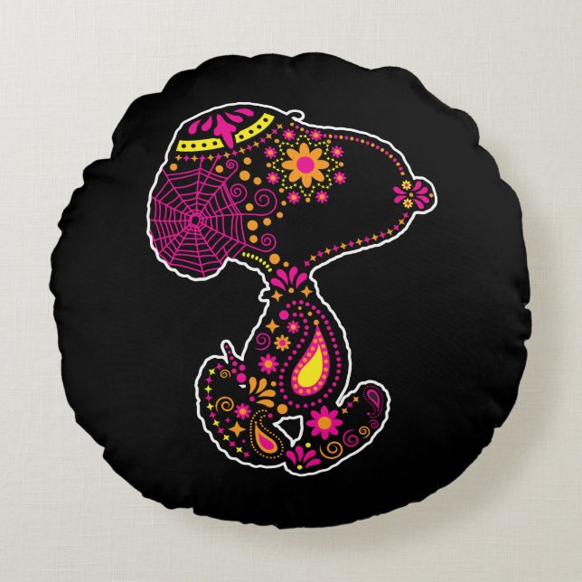 pinda's | Verdroogde dag van de hond Rond Kussen (Voorkant)