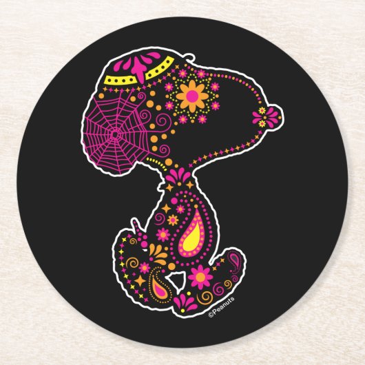 pinda's | Verdroogde dag van de hond Ronde Kartonnen Onderzetter (Voorkant)