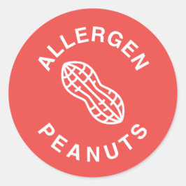 Pinda's Voedselallergie Waarschuwingslabel Ronde Sticker