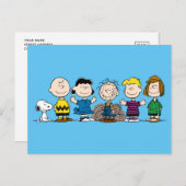 pinda's vrienden op rij briefkaart (Voorkant / Achterkant)