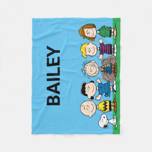 pinda's vrienden op rij fleece deken (Voorkant)