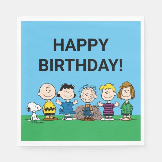 pinda's vrienden op rij servet (Voorkant)