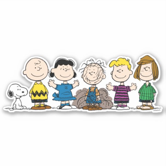 pinda's vrienden op rij sticker (Voorkant)