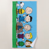 pinda's vrienden op rij strandlaken (Voorkant)