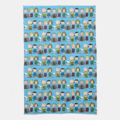 pinda's vrienden op rij theedoek (Verticaal)