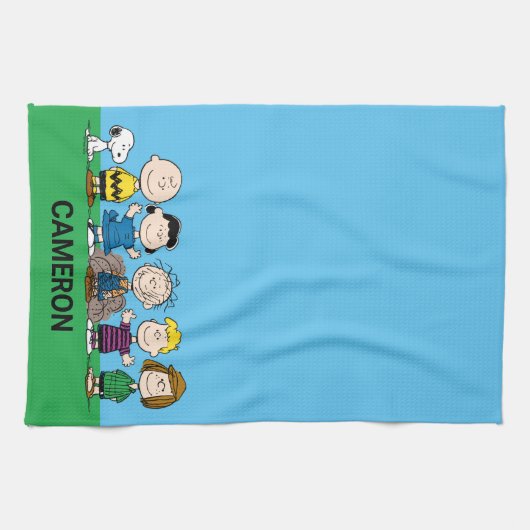 pinda's vrienden op rij theedoek (Horizontaal)