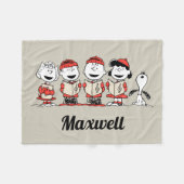pinda's | Vrolijk kerstfeest | Jouw namen toevoege Fleece Deken (Voorkant (Horizontaal))