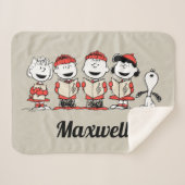 pinda's | Vrolijk kerstfeest | Jouw namen toevoege Sherpa Deken (Voorkant (horizontaal))