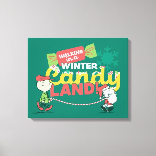 pinda's | Wandelen in een winterse Snoep! Canvas Afdruk (Voorkant)