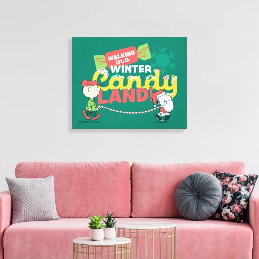 pinda's | Wandelen in een winterse Snoep! Canvas Afdruk (Insitu (Woonkamer))