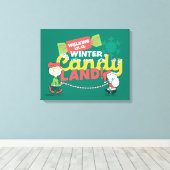 pinda's | Wandelen in een winterse Snoep! Canvas Afdruk (Insitu (Houten vloer))