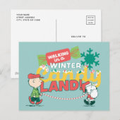 pinda's | Wandelen in een winterse Snoep! Feestdagenkaart (Voorkant / Achterkant)