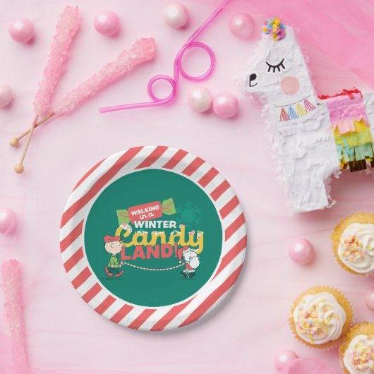pinda's | Wandelen in een winterse Snoep! Papieren Bordje (Feest)