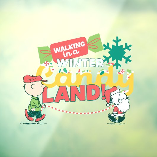 pinda's | Wandelen in een winterse Snoep! Raamsticker (Vel 3)