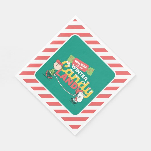 pinda's | Wandelen in een winterse Snoep! Servet (Hoek)