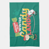 pinda's | Wandelen in een winterse Snoep! Theedoek (Verticaal)