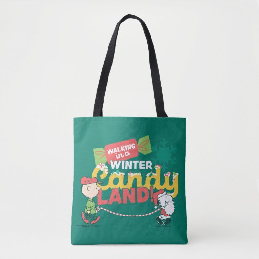 pinda's | Wandelen in een winterse Snoep! Tote Bag (Voorkant)