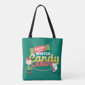 pinda's | Wandelen in een winterse Snoep! Tote Bag (Achterkant)