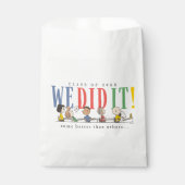 Pinda's We Did It Afstuderen Grappige Quote Snoopy Bedankzakje (Voorkant)