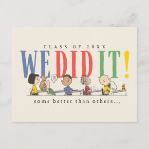 Pinda's We Did It Afstuderen Grappige Quote Snoopy Briefkaart
