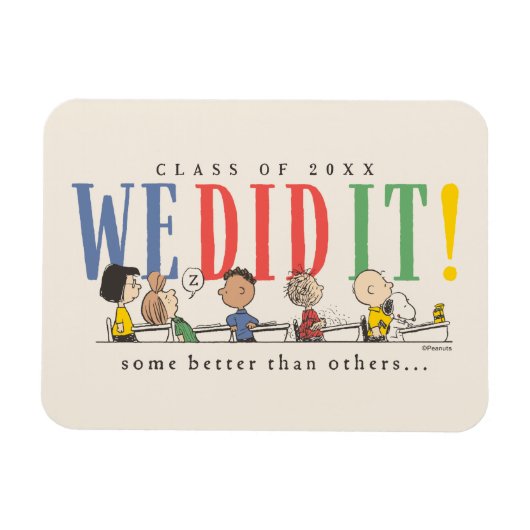 Pinda's We Did It Afstuderen Grappige Quote Snoopy Magneet (Horizontaal)
