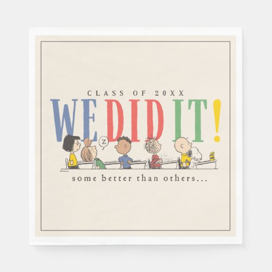 Pinda's We Did It Afstuderen Grappige Quote Snoopy Servet (Voorkant)