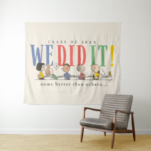 Pinda's We Did It Afstuderen Grappige Quote Snoopy Wandkleed