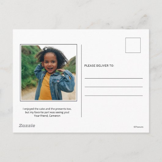 pinda's | Winter Birthday Dankuwel Feestdagenkaart (Achterkant)