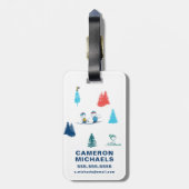 pinda's | Winter Skien het Slopes Pattern Bagagelabel (Achterkant verticaal)