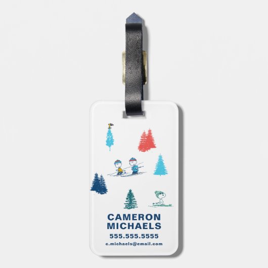 pinda's | Winter Skien het Slopes Pattern Bagagelabel (Achterkant verticaal)