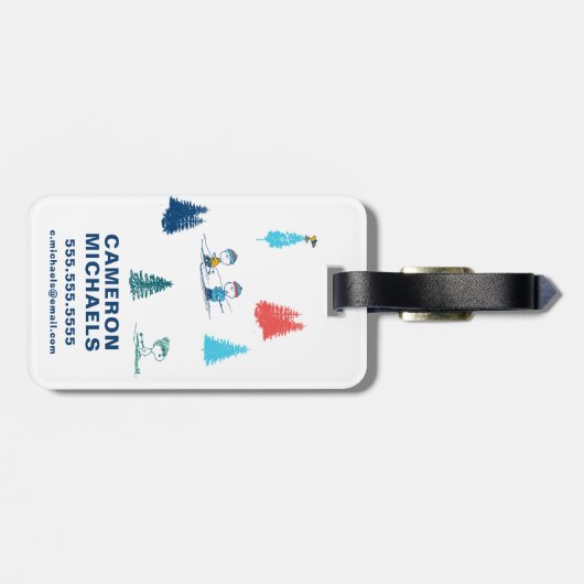 pinda's | Winter Skien het Slopes Pattern Bagagelabel (Achterkant horizontaal)