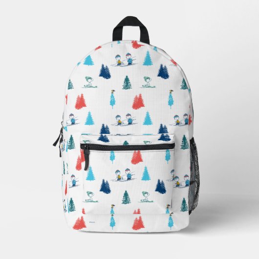 pinda's | Winter Skien het Slopes Pattern Bedrukte Rugzak (Voorkant)